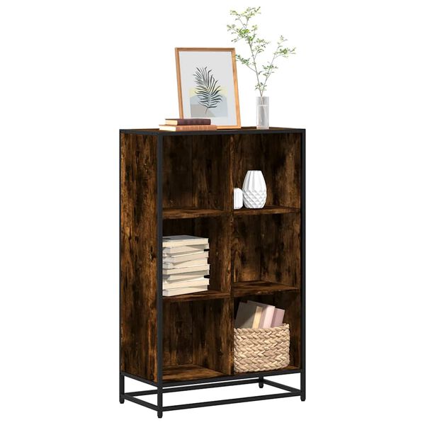vidaXL Book Cabinet Smoked Oak Engineered wood Medium Book Cabinet