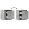 vidaXL Bedside Cabinet Set of 2 Concrete grey Engineered wood Medium