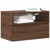 vidaXL Wall-mounted Bedside Cabinet Set of 2 Brown Oak Engineered Wood