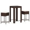 vidaXL Garden Bar Set Brown Poly Rattan Compact UV-resistant materials