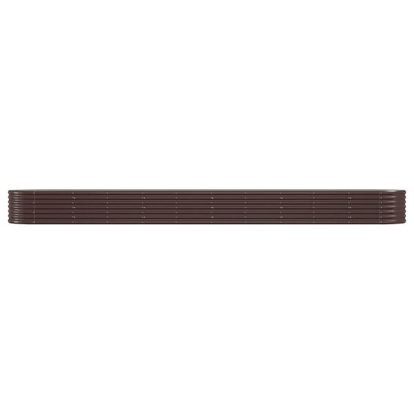 vidaXL Garden Raised Bed Brown Powder-coated steel 173.2 x 31.5 x 14.2 in