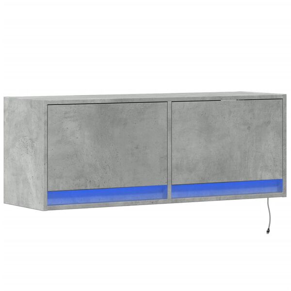 vidaXL TV Wall Cabinet Concrete Grey Engineered Wood Medium