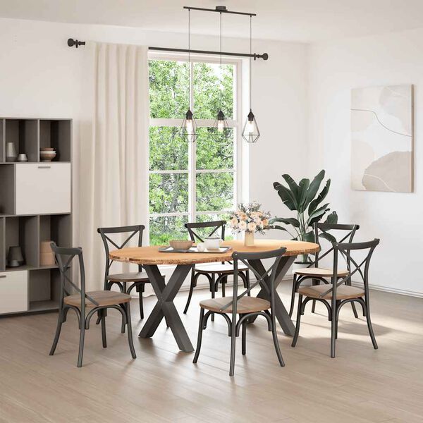 vidaXL Dining Table Light brown, Anthracite