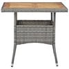 vidaXL Dining Set Grey, Brown Poly rattan, acacia wood, powder-coated steel
