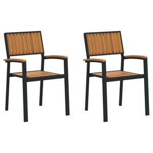 vidaXL Garden Chair 2 pcs Brown 56 x 57 x 87cm Solid Acacia wood