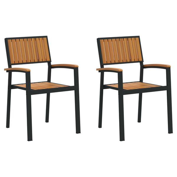 vidaXL Garden Chair 2 pcs Brown 56 x 57 x 87cm Solid Acacia wood