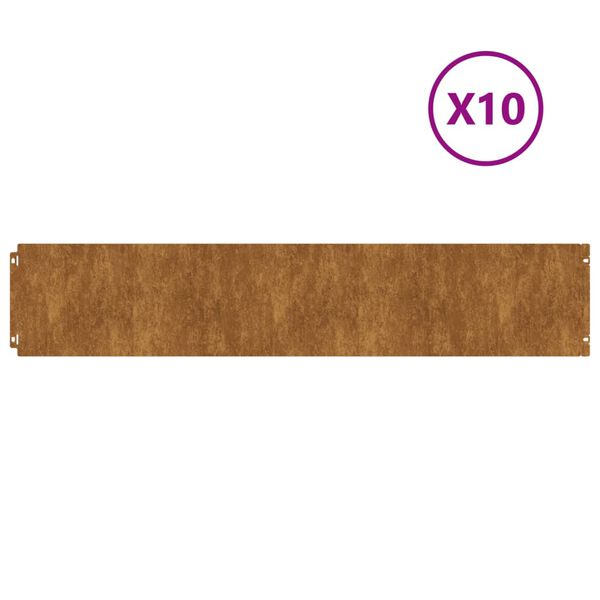 vidaXL Lawn Edgings 10 pcs 7.9"x40.6" Flexible Corten steel