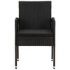 vidaXL Outdoor Dining Set Black PE rattan, steel, solid acacia wood, foam