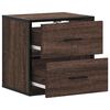 vidaXL Wall-mounted Bedside Cabinet Brown Oak Engineered wood, Metal