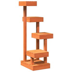 vidaXL Cat Tree Wax brown Solid pine wood Large Durable Cat Tree