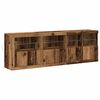 vidaXL LED Sideboard Old Wood 79.53 x 14.57 x 26.38 in Engineered Wood