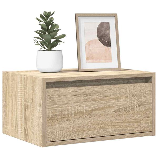 vidaXL Wall-mounted Bedside Cabinet Set of 2 Sonoma Oak Engineered wood