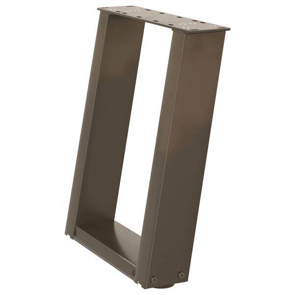 vidaXL Coffee Table Legs U-Shaped 2 pcs Natural Steel 15.0x(16.5-16.9)" Steel