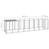 vidaXL Dog Kennel Silver and silver gray PE, powder-coated steel Large