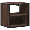 vidaXL Wall-mounted Bedside Cabinet Brown oak Engineered wood, Metal