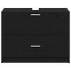 vidaXL Bathroom Cabinet with Drawer Black Oak 30.71 x 14.57 x 23.23 in