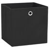 vidaXL Storage Box Set of 4 Black Non-woven fabric 11 in Foldable