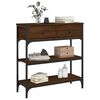 vidaXL Console Table Brown oak Engineered wood, Metal narrow
