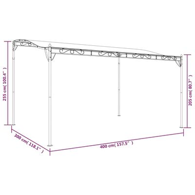 vidaXL Canopy Anthracite 13.1'x9.8' 0.6 oz/ft² Fabric and Steel