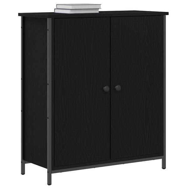 vidaXL Sideboard Black Oak 27.56 x 11.81 x 31.50 in Engineered Wood