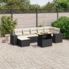 vidaXL Garden Sofa Set Black PE rattan Large Modular Garden Sofa Set