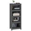 vidaXL Book Cabinet Grey Solid Pine Wood Medium Book Cabinet