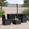 vidaXL Garden Sofa Set Black and brown PE rattan Medium Adjustable Feet
