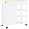 vidaXL Kitchen Trolley MONZA 33.1"x15.7"x34.8" Solid Wood Pine