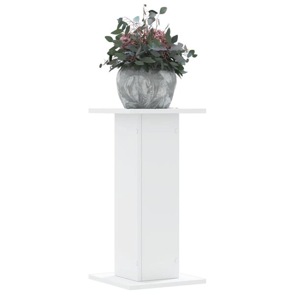 vidaXL Plant Stand White Engineered wood 2 pieces, 11.8x11.8x23.6 in