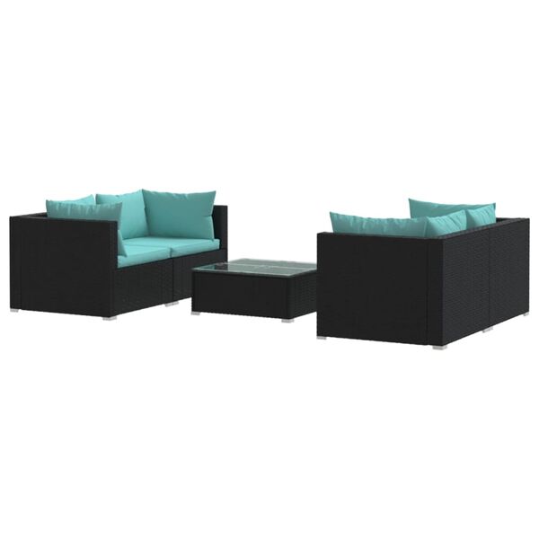vidaXL Garden Lounge Set Black