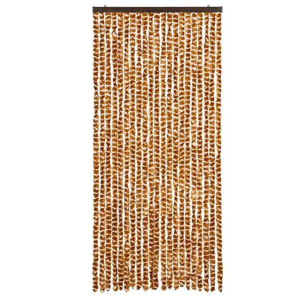 vidaXL Fly Curtain Ochre and White 35.4x78.7" Chenille