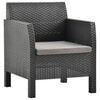 vidaXL Garden Lounge Set Anthracite Polypropylene with rattan look Medium
