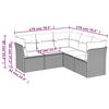 vidaXL Garden Sofa Set Black PE rattan, powder-coated steel, polyester