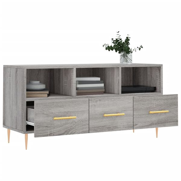 vidaXL TV Cabinet Grey Sonoma Engineered Wood 40.2 x 14.2 x 19.7 in
