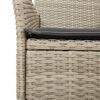 vidaXL Garden Chair Set of 2 Light Grey PE rattan, powder-coated steel
