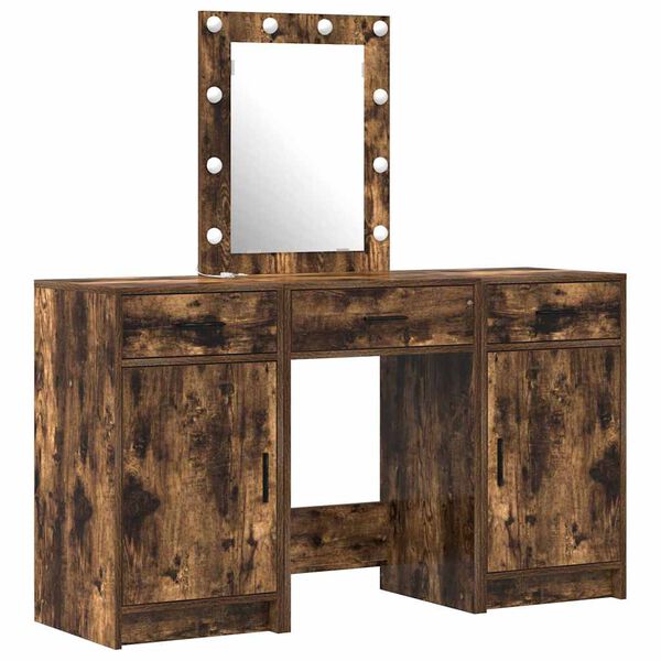 vidaXL Dressing Table Brown 19.69 x 16.14 x 53.15 in Engineered Wood