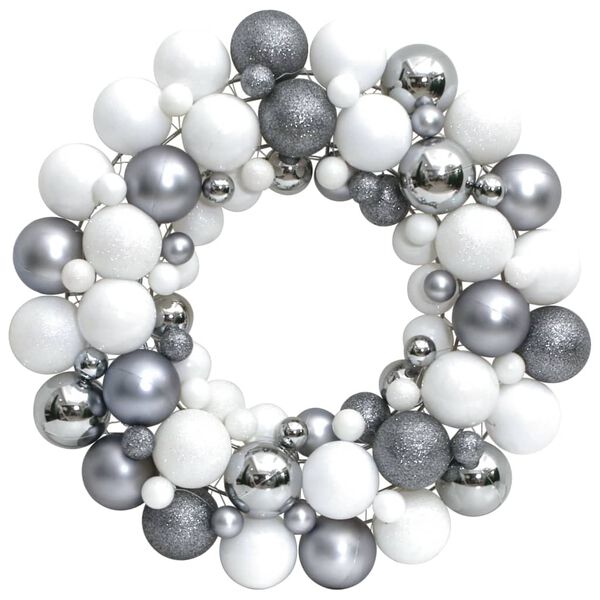 vidaXL Christmas Wreath White Polystyrene Medium Decorative Inlays