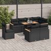 vidaXL Garden Sofa Set Black PE rattan Large Modular Garden Sofa Set