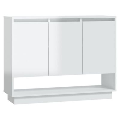vidaXL Sideboard High Gloss White 38.2"x12.2"x29.5" Engineered Wood