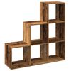 vidaXL Room Divider Bookcase Old wood Engineered wood 3-Tier