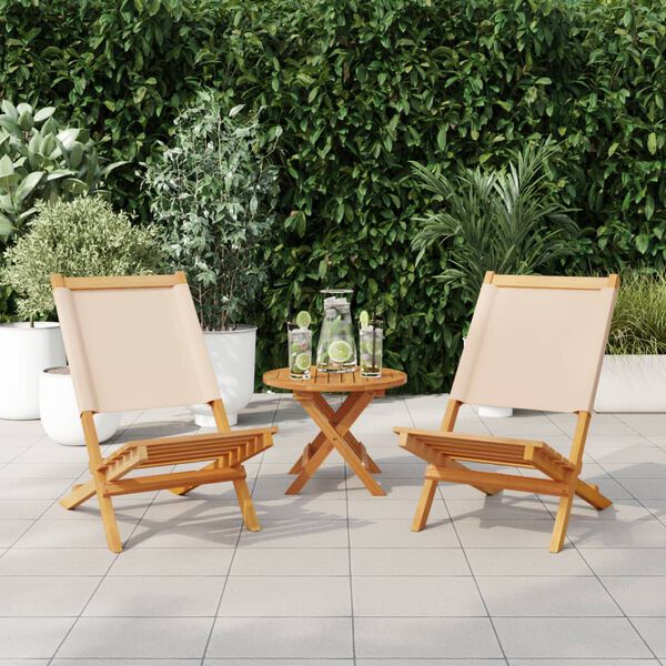 vidaXL Garden Chair Set of 2 Beige