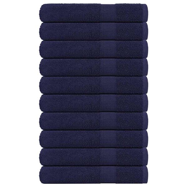 vidaXL Towel Set of 10 Navy blue 100% Cotton 39.4 x 78.7 in Towel