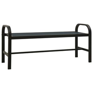vidaXL Garden Bench Black Steel, WPC Standard Durable Garden Bench
