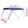 vidaXL 4 Bow Bimini Top Navy Blue 95.7"x(90.6"-96.1")x53.9"