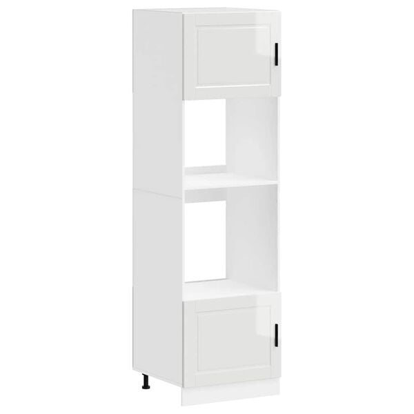 vidaXL Oven Cabinet Set of 2 Gloss white Engineered wood Standard