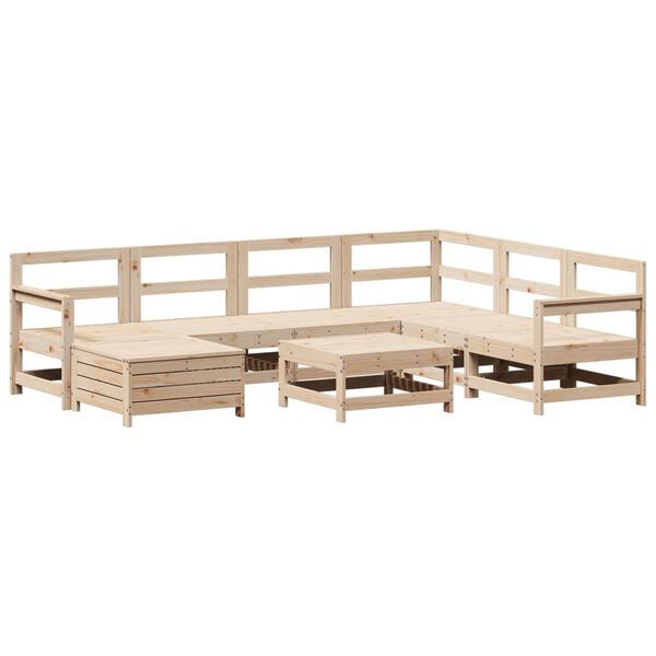 vidaXL Garden Sofa Set Natural Pine Solid Pine Wood Large Modular