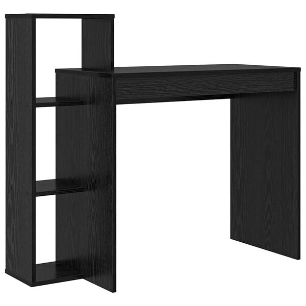 vidaXL Desk with Shelf Black oak 39.4" x 15.7" x 35.4" Engineered wood