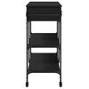 vidaXL Kitchen Trolley Black 41.3"x16.5"x37.4" Engineered Wood