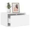 vidaXL Wall-mounted Bedside Cabinet White Engineered wood Bedside Cabinet