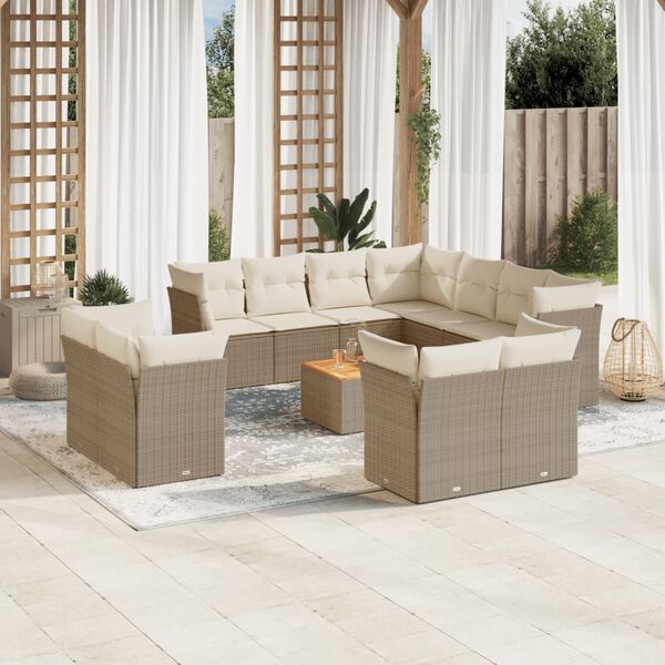 vidaXL Garden Sofa Set Beige